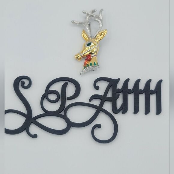 Butler Christmas Reindeer 2005 Brooch Goldtone Silvertone Collector Pin #1161 - Picture 4 of 9